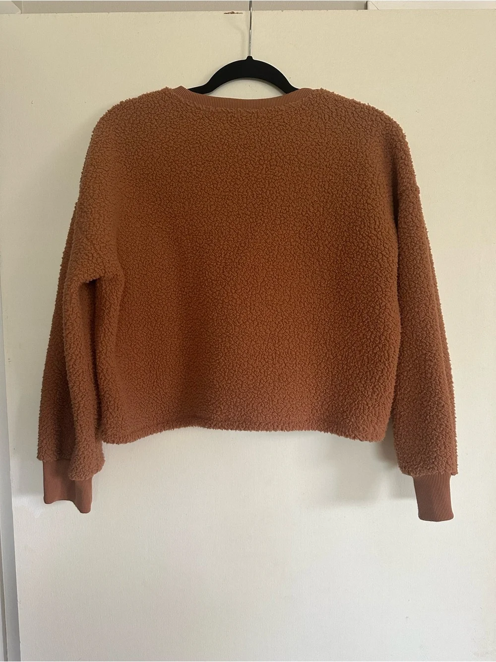 Old Navy Women's Crewneck Teddy Pullover - Rust Brown